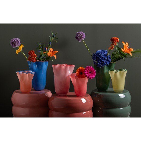 Zelená skleněná ručně vyrobená váza (výška 31,5 cm) Ruffles – PT LIVING-image-1