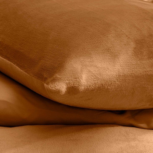 Světle hnědé 3dílné povlečení na dvoulůžko/prodloužené z mikroflanelu 240x220 cm Flanou – douceur d'intérieur-image-2