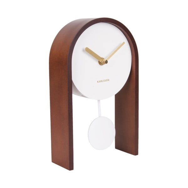 Stolní hodiny s březovým dřevem Karlsson Smart Pendulum Dark
