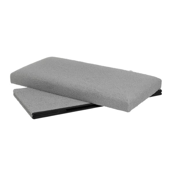 Šedý taburet z textilie bouclé Folding – Casa Selección-image-2