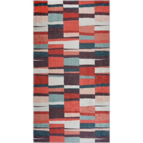 Červený pratelný koberec 80x150 cm Blocks of Fun – Vitaus