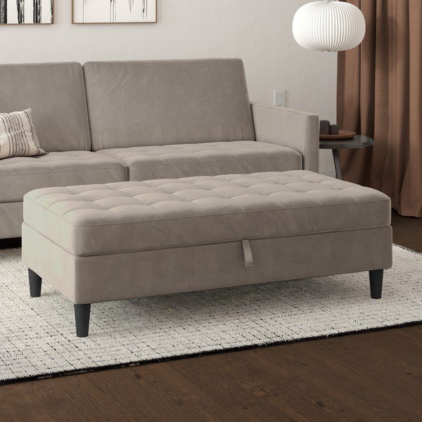 Šedá sametová podnožka Presley – Støraa-image-1