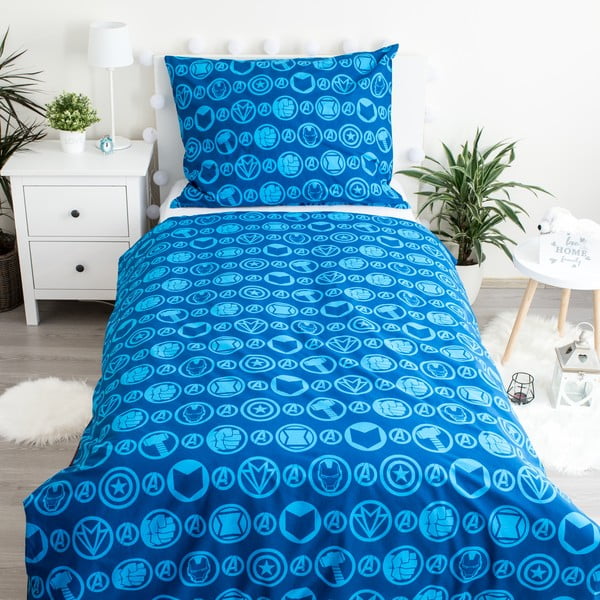 Bavlněné dětské povlečení na jednolůžko se svítícím efektem 140x200 cm Avengers – Jerry Fabrics-image-2