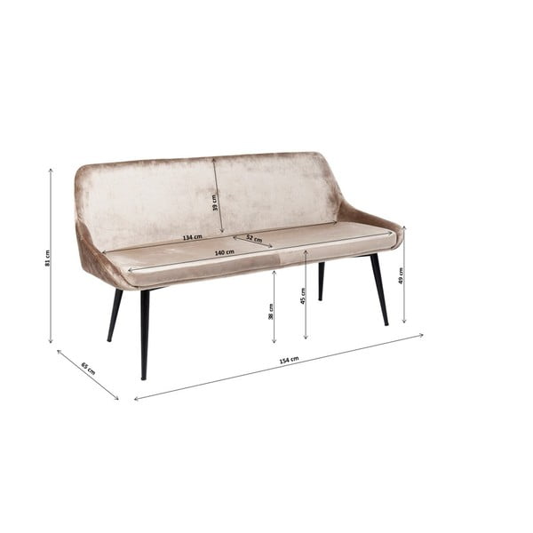 Béžová sametová lavice Kare Design East Side-image-1