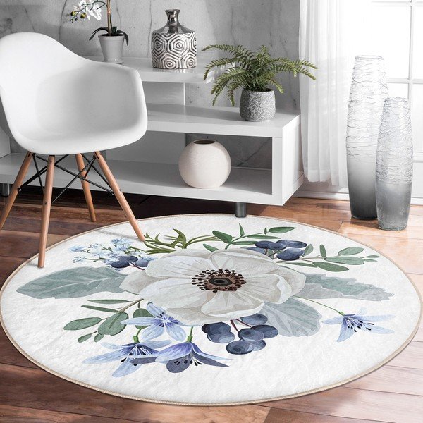 Pratelný kulatý koberec vhodný pro robotické vysavače ø 120 cm Comfort – Mila Home-image-3