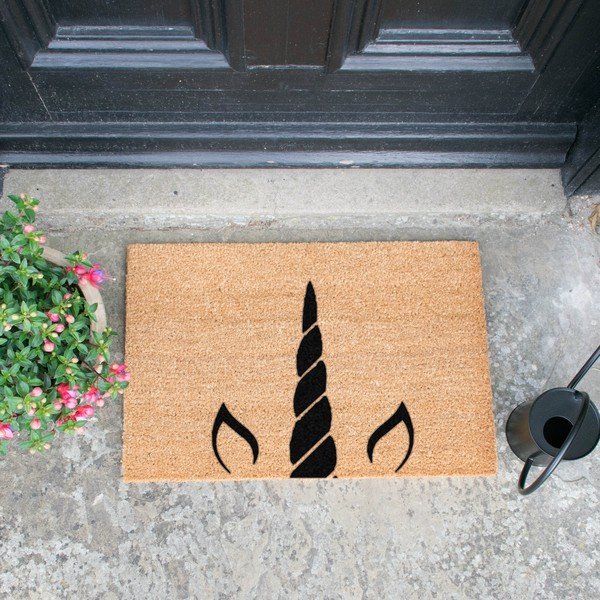 Rohožka z přírodního kokosového vlákna Artsy Doormats Unicorn Horn, 40 x 60 cm-image-1