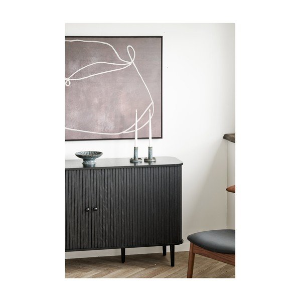 Černá komoda z borovicového dřeva 140x79x40 cm Nikko – House Nordic-image-2
