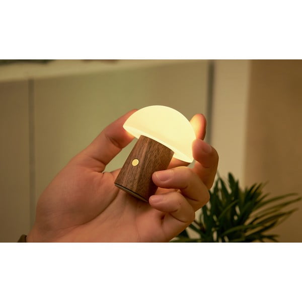 Bílá/v tmavě přírodní barvě LED stolní lampa (výška 7 cm) Alice Mushroom – Gingko-image-4