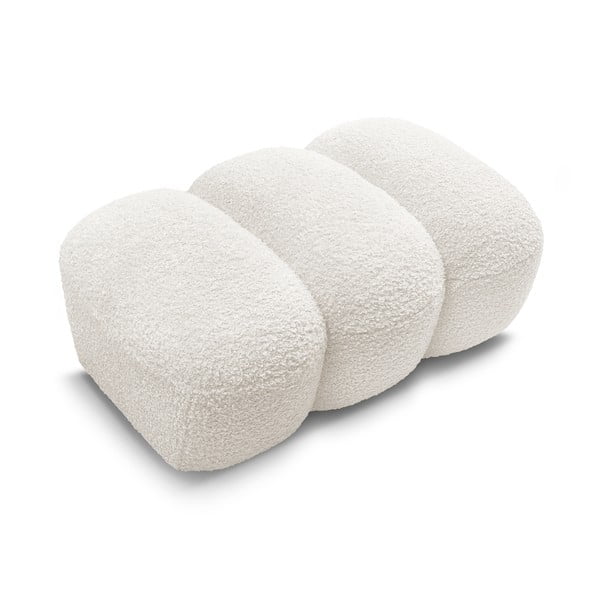 Bílá podnožka z textilie bouclé Hippolyte – Bobochic Paris-image-4