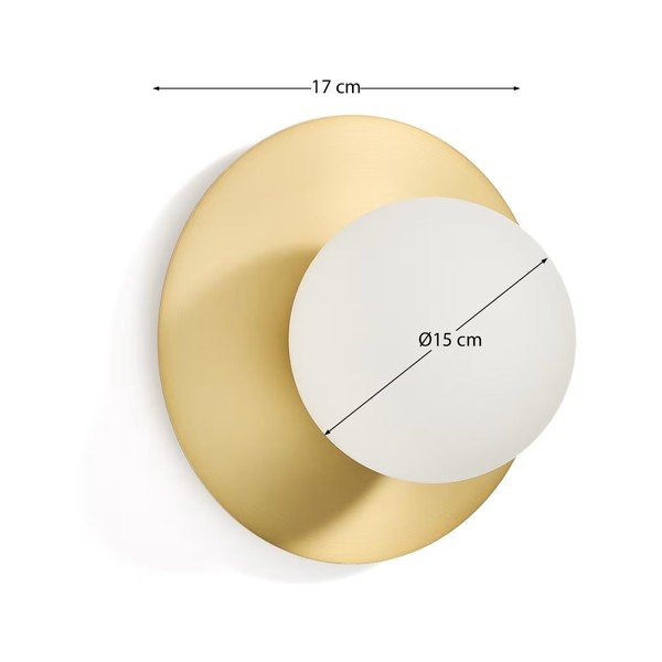Bílé/ve zlaté barvě nástěnné svítidlo ø 25 cm Brisia – Kave Home-image-4