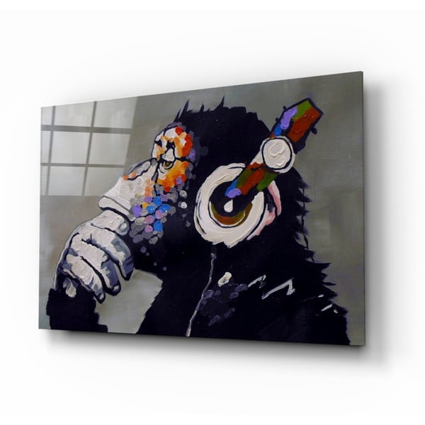 Skleněný obraz Insigne Thinking Monkey, 110 x 70 cm