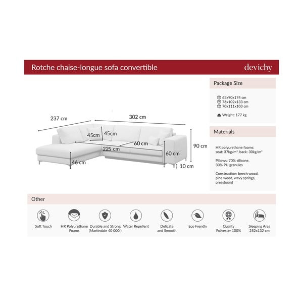 Tmavě šedá rozkládací rohová pohovka Devichy Rothe, levý roh-image-3