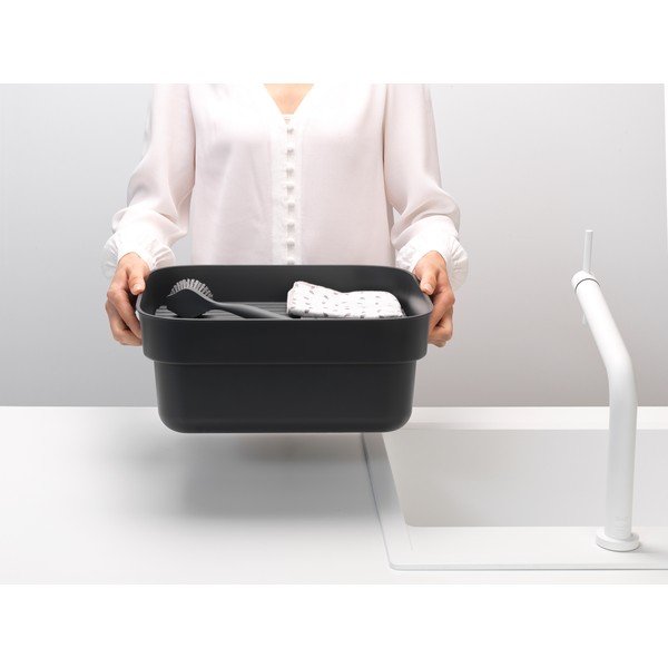Tmavě šedá plastová mísa na nádobí s odkapávačem SinkSide – Brabantia-image-1