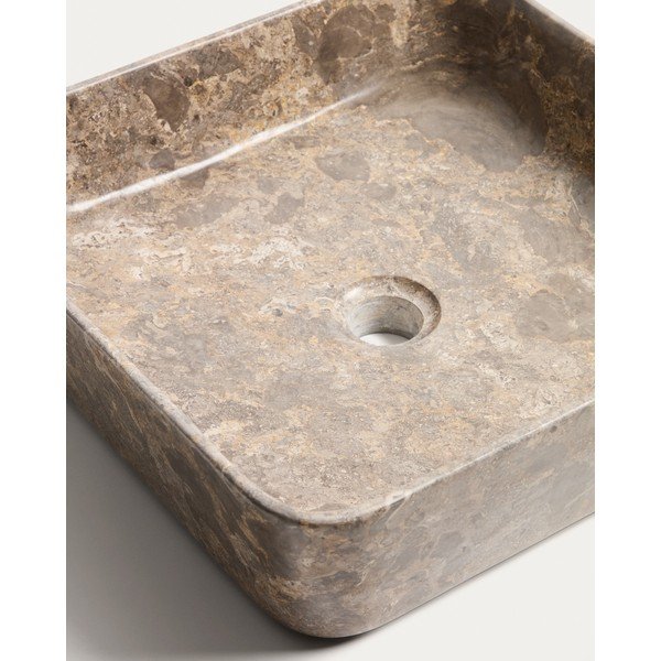Šedé kamenné umyvadlo 40x40 cm Darnen – Kave Home-image-4