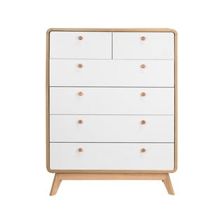 Vysoká komoda v dekoru dubu v bílo-přírodní barvě 81x104 cm Caitlin – Støraa