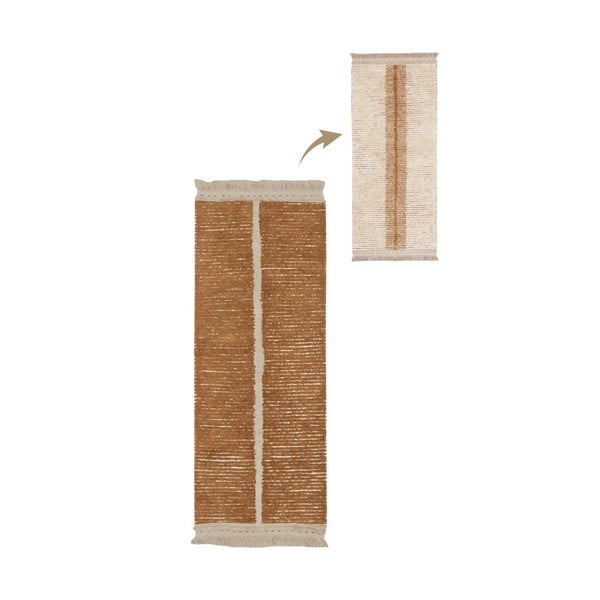 Bavlněný běhoun v béžovo-cihlové barvě 80x230 cm Duetto Toffee – Lorena Canals