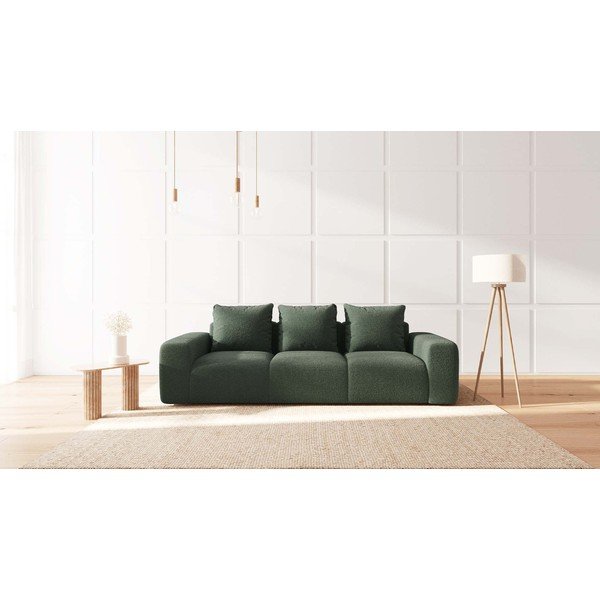 Zelená pohovka z textilie bouclé 287 cm Feiro – MESONICA-image-1