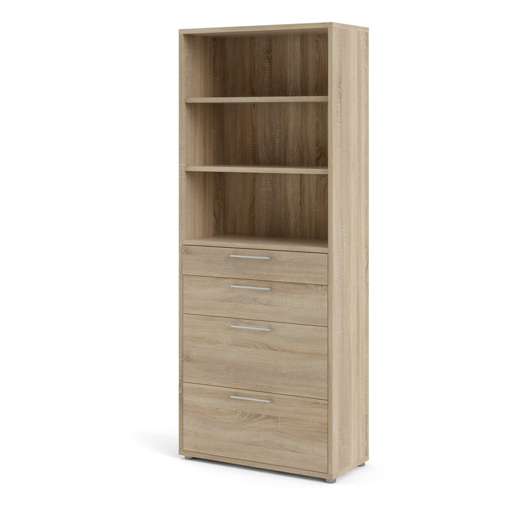 Modulární knihovna v dekoru dubu v přírodní barvě 89x222 cm Prima – Tvilum