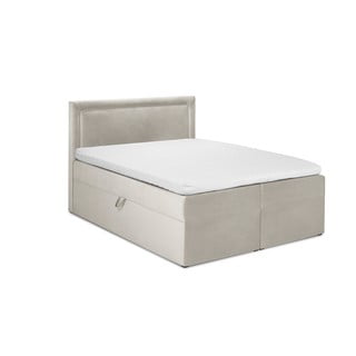 Béžová boxspring postel s úložným prostorem 180x200 cm Yucca – Mazzini Beds