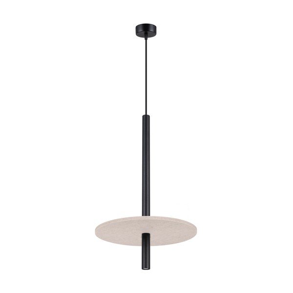 Černé/béžové kovové závěsné svítidlo ø 30 cm Rilu – Sollux