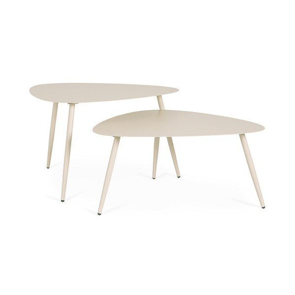 Ocelové zahradní konferenční stolky v sadě 2 ks 73,5x77,5 cm Yvonne – Bizzotto