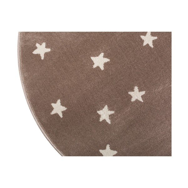Hnědý kulatý koberec s hvězdami KICOTI Stars, ø 80 cm-image-3