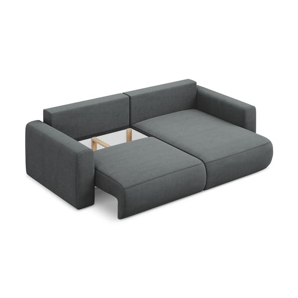 Tmavě šedá rozkládací/s úložným prostorem rohová pohovka (pravý roh/s lenoškou) Kapua – Makamii-image-4