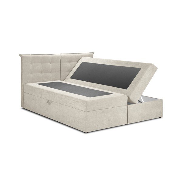 Béžová boxspring postel s úložným prostorem 140x200 cm Echaveria – Mazzini Beds-image-2