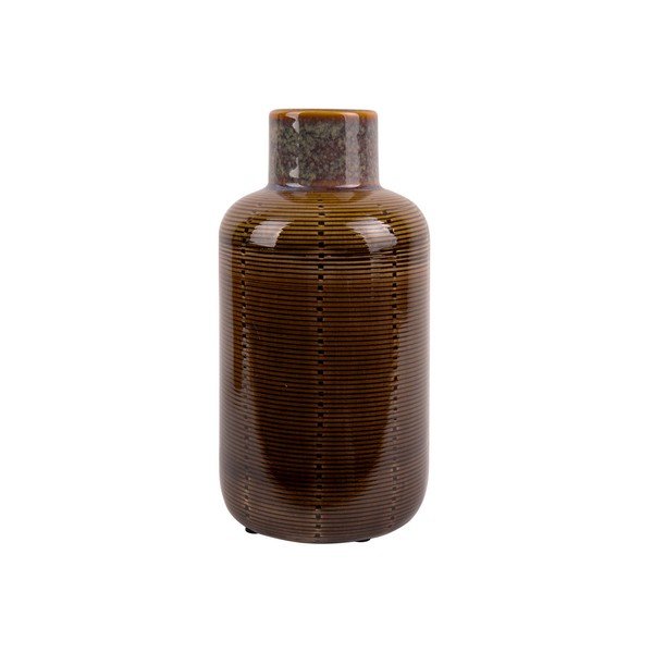 Hnědá keramická váza PT LIVING Bottle, výška 23 cm