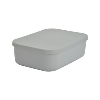 Šedý plastový úložný box s víkem 24x18x8 cm – Homéa