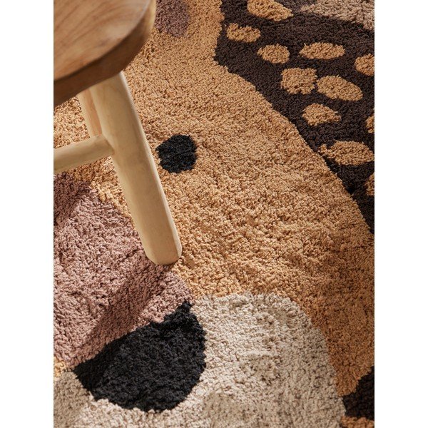 Oranžový/hnědý pratelný/ručně tkaný bavlněný dětský koberec 120x125 cm Snuggle Roary – Hanse Home-image-4