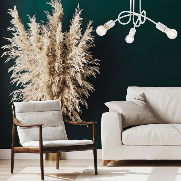 Bílé stropní svítidlo bez stínidla 36x36 cm Camilla – LAMKUR-image-2