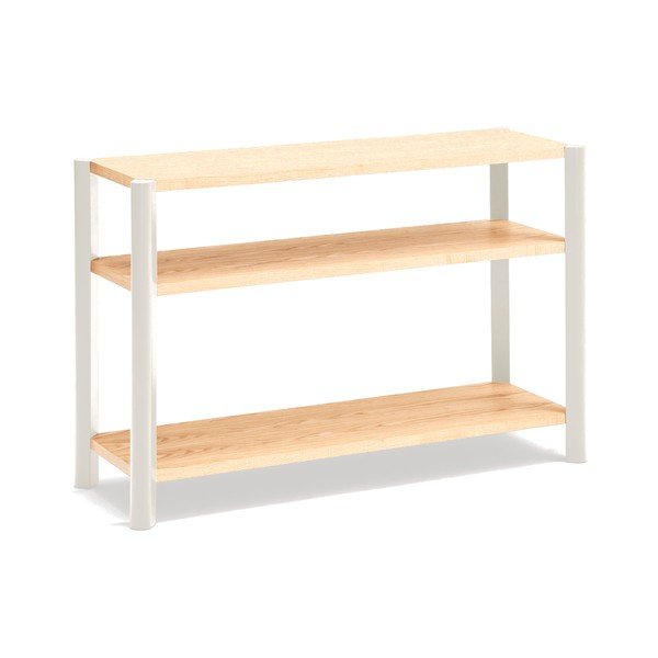 Krémový/ve světle přírodní barvě regál v dekoru dubu 126x84x43 cm Bona – Teulat-image-2