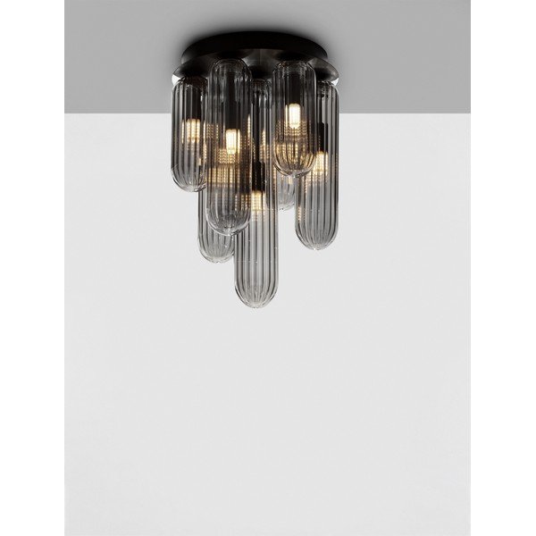 Šedé skleněné stropní svítidlo se skleněným stínidlem Gustave – Nova Luce-image-4