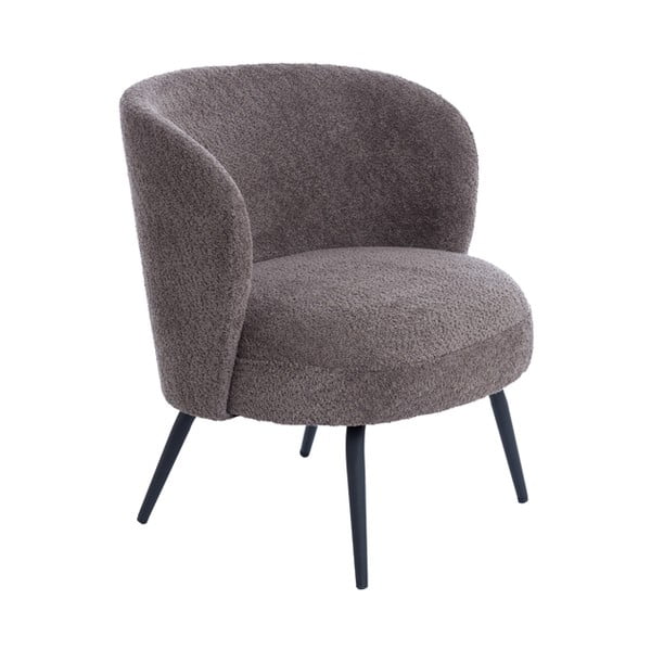 Tmavě hnědé křeslo z textilie bouclé Dieyda – Light & Living