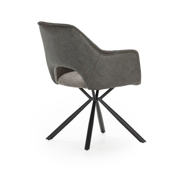 Šedá čalouněná jídelní křesla v sadě 2 ks s područkami Mariel – Marckeric-image-3