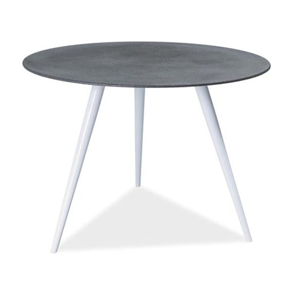 Černobílý stůl s deskou z tvrzeného skla Signal Evita, ⌀ 100 cm