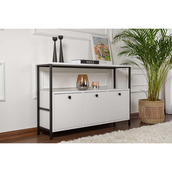 Bílý matný konzolový stolek 29,5x120 cm Solace – Kalune Design-image-1