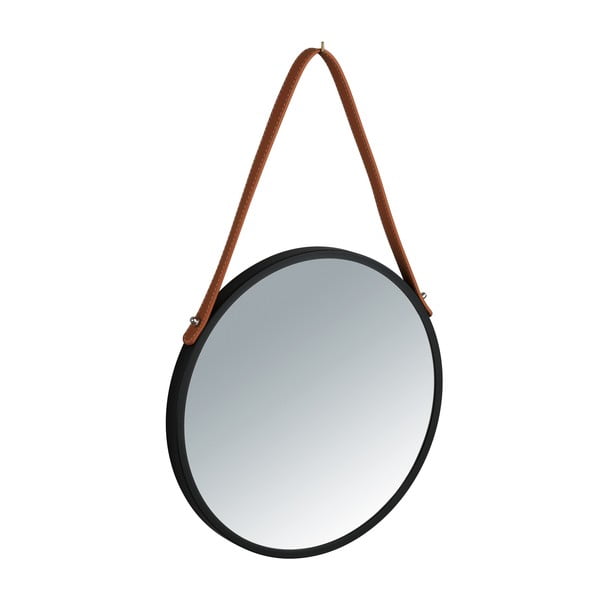 Černé závěsné zrcadlo Wenko Borrone, ø 30 cm-image-2