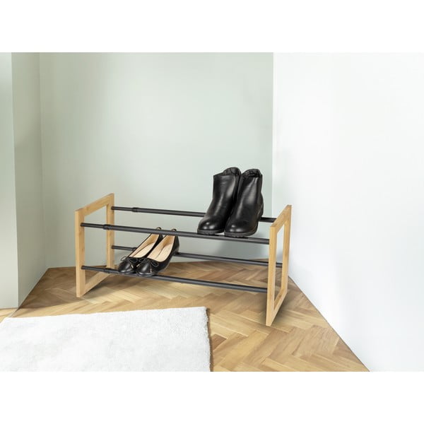 Kovový teleskopický stojan na boty v černo-přírodní barvě Ecori – Wenko-image-1