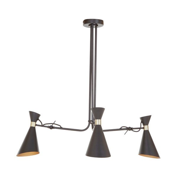 Černé/ve zlaté barvě kovové závěsné svítidlo s kovovým stínidlem Linox – Premier Housewares