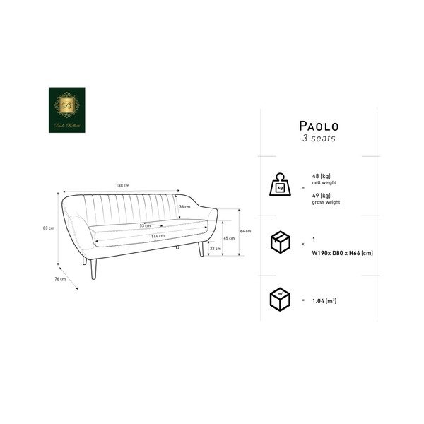 Hořčicově žlutá třímístná pohovka Mazzini Sofas Benito-image-1