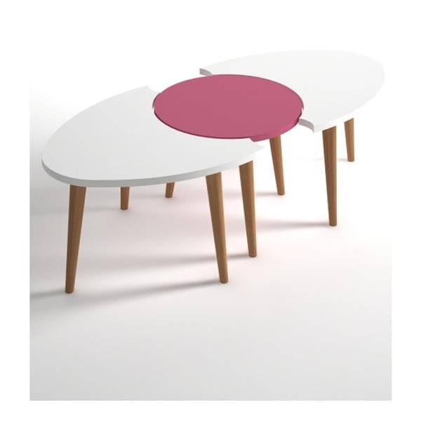 Růžovo-bílý konferenční stolek Monte Allegro