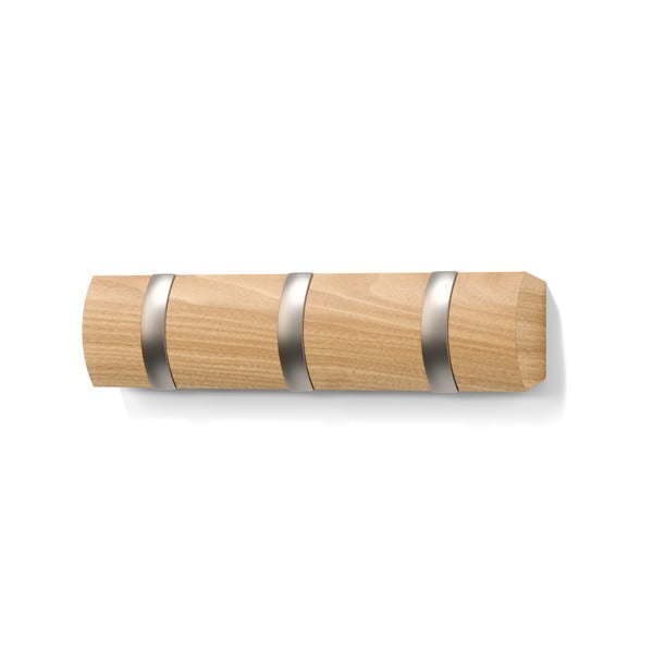 Nástěnný věšák z topolového dřeva v přírodní barvě Flip – Umbra-image-3