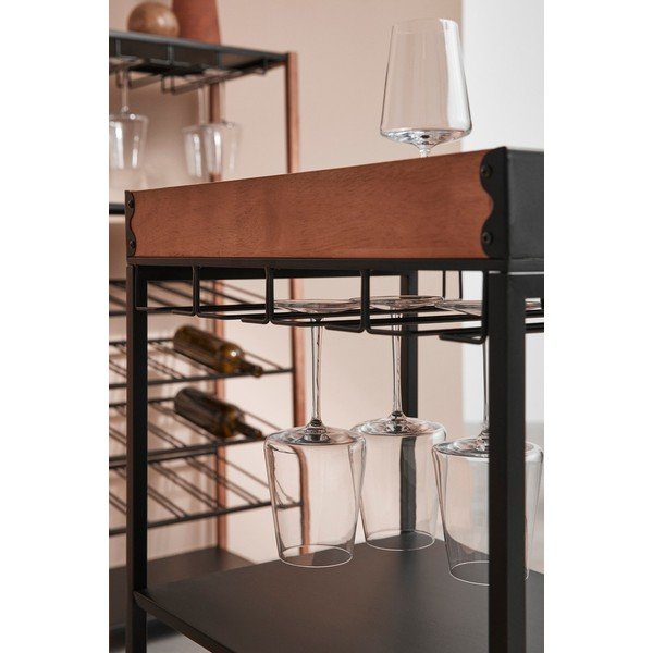 Černá kovová vinotéka počet lahví 15, 48,5x84,5x34 cm Isaac – Yes Everyday-image-1