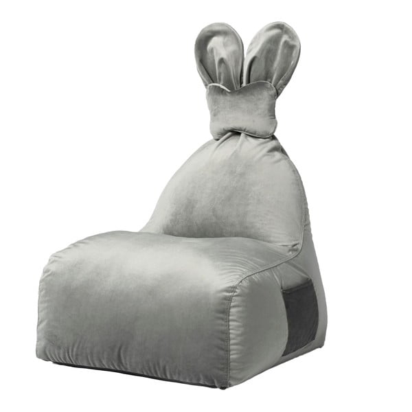 Šedý dětský sedací vak Funny Bunny – The Brooklyn Kids