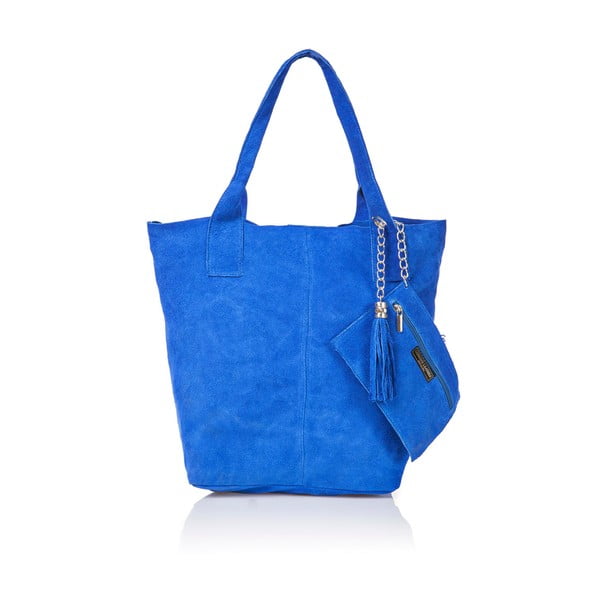 Modrá kožená kabelka Florence Bags Ficus