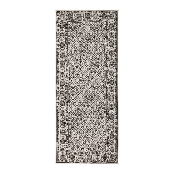 Černo-bílý vzorovaný oboustranný koberec Bougari Curacao, 80 x 150 cm