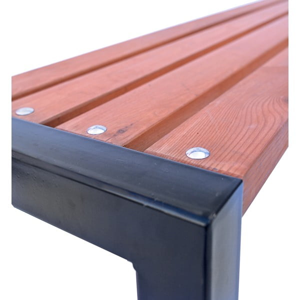 Hnědá dřevěná zahradní lavice – Rojaplast-image-3