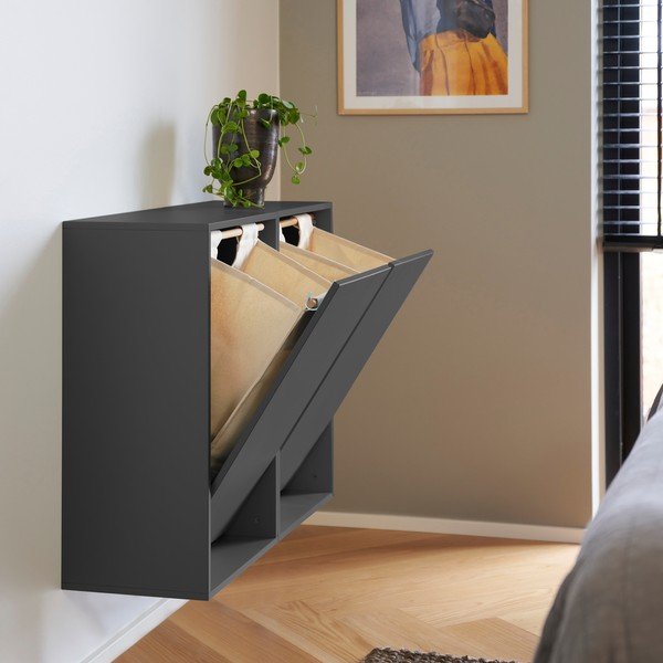 Černý nástěnný koš na prádlo Laundry Box – ReCollector-image-1